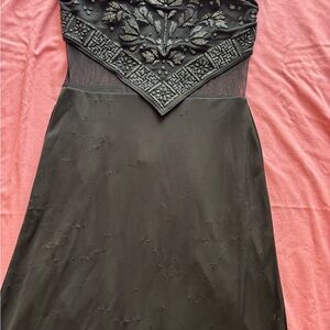 Elegant Black Embellished Women's Dress